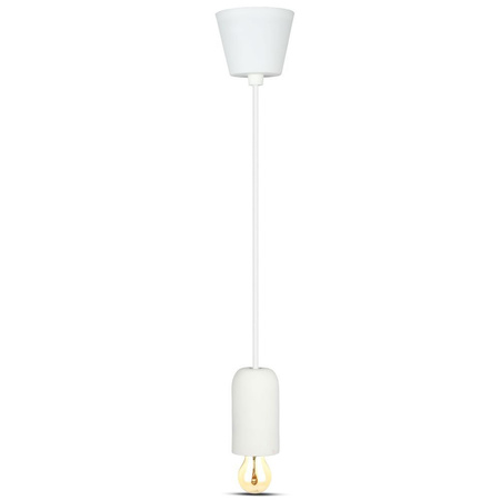 Lampa Wisząca Oprawa E27 Betonowy klosz z białym kablem VT-7668 V-TAC