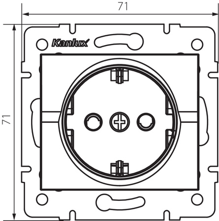 Gniazdo Sieciowe Zasilające Pojedyncze Ochrona Styków 16A Uziemienie Kwadratowe Czarne LOGI Kanlux