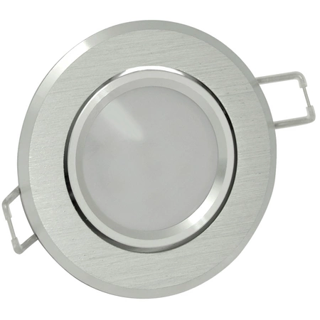 3x Oprawa sufitowa podtynkowa SUN OLAL srebrny szczotkowany alu GOLDLUX (Polux) + LED GU10 3,5W