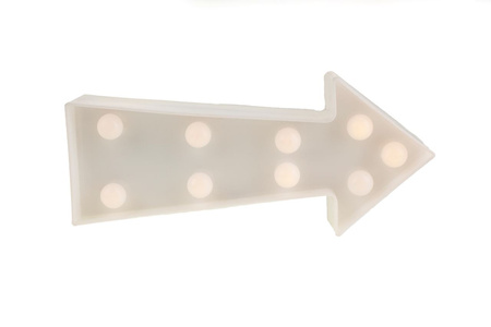 Lampka nocna na baterie Strzałka dekoracyjna Biała 2x AA 1,5V 9x LED MILAGRO EKD3690