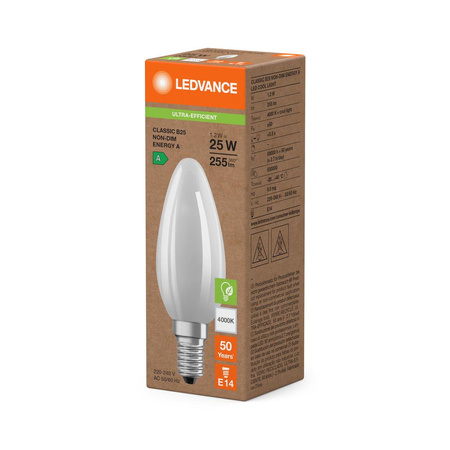Żarówka LED Świeczka E14 B35 1.2W = 25W 255lm 4000K Neutralna 330° Ledvance