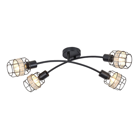 Lampa Sufitowa Punktowa Reflektor Spot 4x E14 Czarny Industrialny Indiana 5282 Rabalux