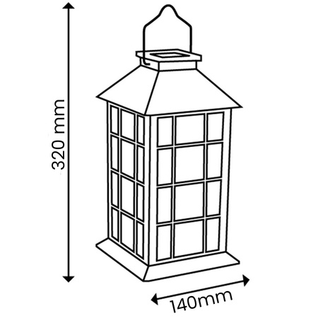 Lampion Ogrodowa LED Solarna Wisząca LATARENKA 32cm Czarna