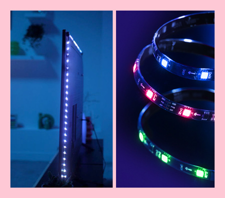 Inteligentna Taśma LED RGBIC do Monitora Telewizora TV 55"-65" z HDMI Sync Box Wi-Fi WiZ