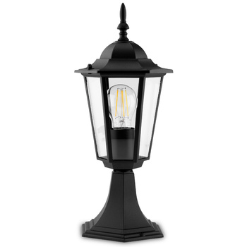 Lampa Ogrodowa Zewnętrzna E27 SŁUPEK LATARNIA 40cm Czarna BELLIS LUMILED