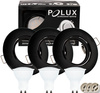 Zestaw 3x Oprawa halogenowa ruchoma GOLDLUX (Polux) okrągła czarna + żarówka LED GU10 3,5W