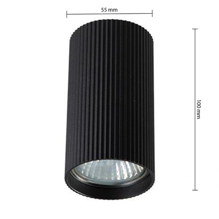 Oprawa Natynkowa Halogenowa Tuba Reflektor Spot GU10 Okrągła Czarna Lucerno Masterled