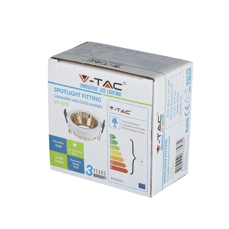 Oprawa Sufitowa Podtynkowa Oczko GU10 Okrągła Biała/Różowe złoto VT-872 V-TAC