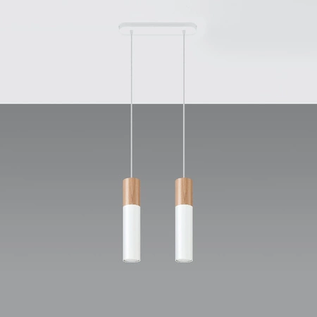 Lampa Sufitowa Wisząca Zwis 2x GU10 Tubularna Brązowa Biała Nowoczesna Pablo Sollux