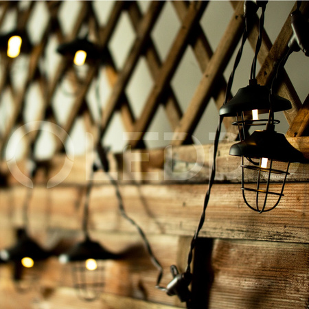 GIRLANDA SOLARNA 10x latarenka metalowa 4,5m ogrodowa ozdobna dekoracyjna 3000K ciepła