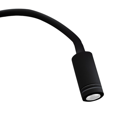 Lampka nocna ścienna BASE 8W + 2W Czarna Elastyczna Milagro