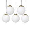 Lampa wisząca SPARTA 5xE14 Biała Kula Złote Elementy Milagro MLP64501 Metal + Szkło