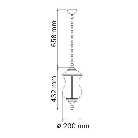 Lampa Ogrodowa Wisząca LED MARSYLIA 9W 3000K Czarna 110cm - GOLDLUX (Polux)