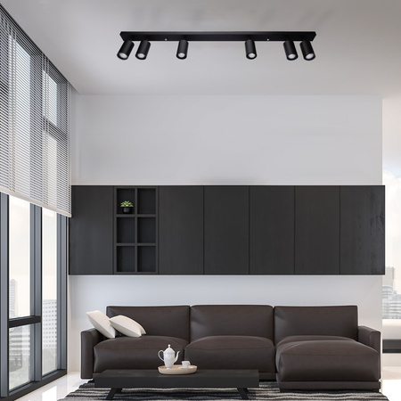 Lampa sufitowa QUALIS SPOT Reflektor Oprawa Halogenowa 6xGU10 Czarna