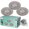 3x Oprawa Podtynkowa Wpuszczana LED 5.5W 350lm 2700K IP65 Hermetyczna Nikiel Dive Bathroom Philips