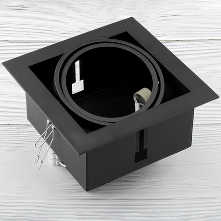 Oprawa Podtynkowa Halogenowa Ruchoma GU10 ES111 Kwadratowa Czarna