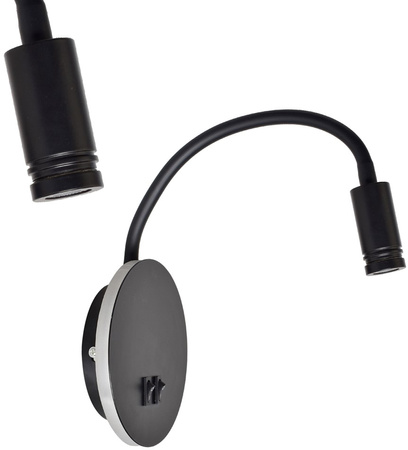 Lampka nocna ścienna LED USB czarna 8W +2W MiLAGRO BASE