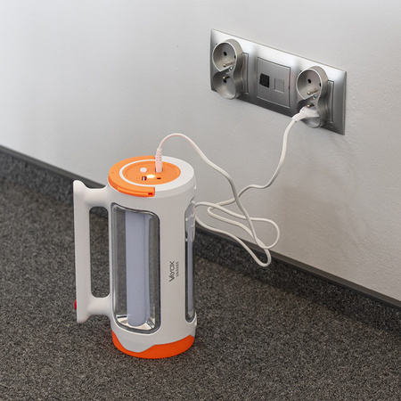 Latarka Akumulatorowa Ręczna 2w1 Światłem Bocznym + Powerbank VA0085 VAYOX