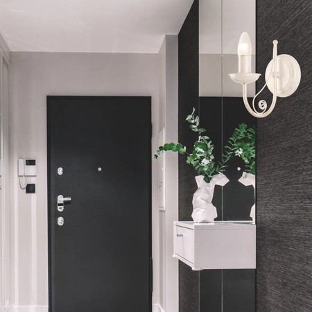 Lampa Ścienna Kinkiet DONATO E14 Biały Klasyczny KM-1.29 Lamkur