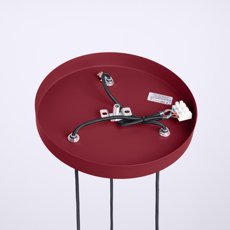 Lampa Sufitowa Wisząca Zwis 3x G9 Okrągła Bordowa Nowoczesna Matowa Halo Sollux