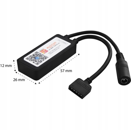 Sterownik do Taśm LED RGBW WiFi SMART TUYA 6A 5-24V 72W 144W Czarny LVT