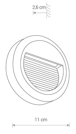 Lampa Ogrodowa Zewnętrzna Kinkiet Elewacyjny Oprawa Natynkowa LED 3W 100lm 3000K Ciepła Czarna Wodoodporna IP54 Nowoczesna SIDEWALK ROUND 8147 Nowodvorski