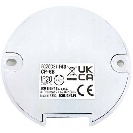 Czujnik Ruchu i Zmierzchu PIR 360° 6m Sufitowy Biały