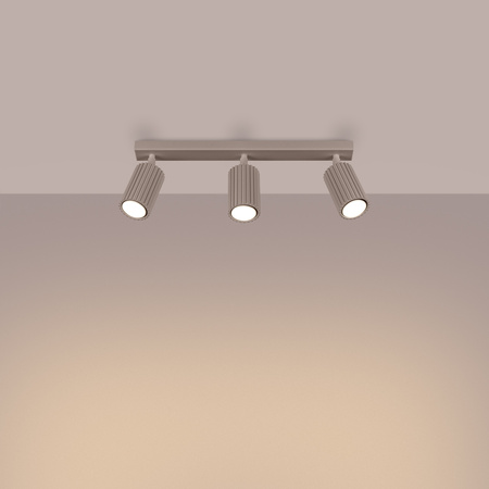 Lampa Sufitowa Reflektor 3x GU10 Aluminiowa Taupe Karbon Deep Space SL.1764 Sollux