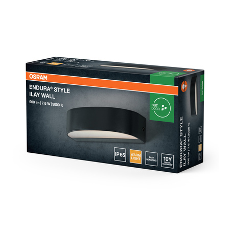 Kinkiet Ogrodowy Lampa Elewacyjna Zewnętrzna LED 7.6W 450lm 3000K Ciepła Szary IP65 Endura Osram
