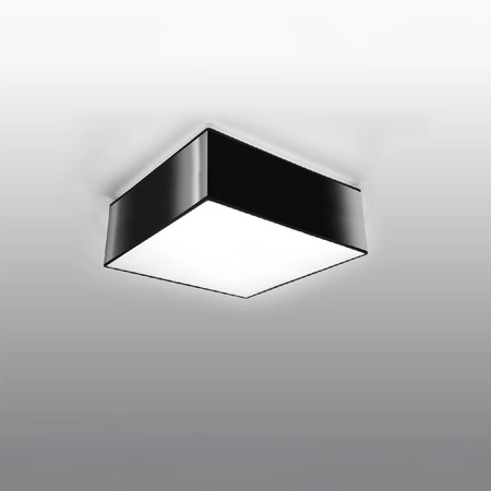 Lampa Sufitowa Plafon E27 Kwadratowa Czarna Minimalistyczna Horus Sollux