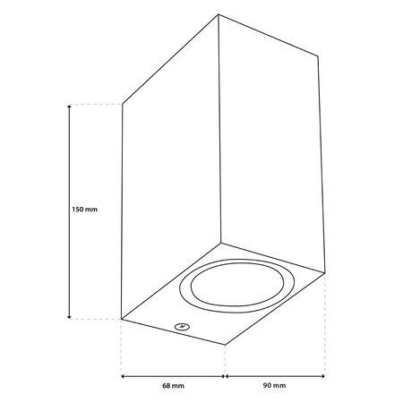 Kinkiet Ogrodowy Elewacyjny Lampa Zewnętrzna 2xGU10 ALLIUM Czarna Kwadrat LUMILED