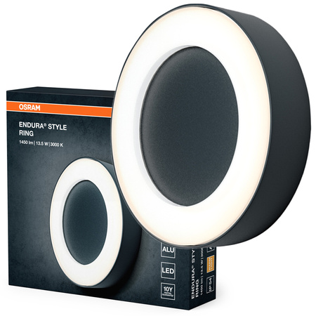 Kinkiet Ogrodowy Lampa Elewacyjna Zewnętrzna LED 13.5W 480lm 3000K Ciepła Szary IP54 Endura Osram