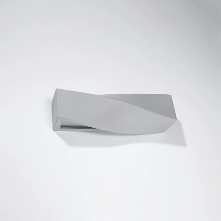 Lampa Ścienna Kinkiet E27 Prostokątna Szara Nowoczesna Sigma Sollux