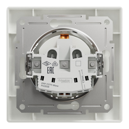 Gniazdo Pojedyncze 2P+E z Ramką Podtynkowy SCHNEIDER ASFORA