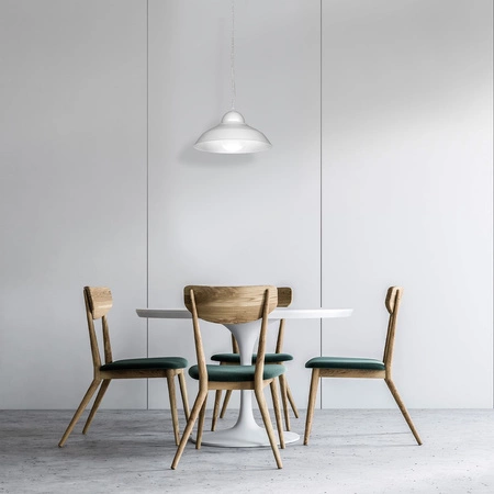 Lampa wisząca GUSTAV 1xE27 Minimalistyczny Klosz Oryginalne Zawiesie Biała MLP4815 Milagro Metal