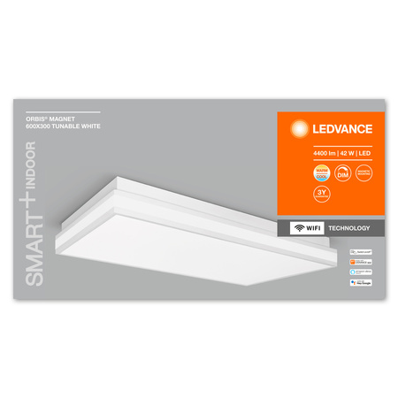 Plafon LED Lampa Sufitowa Oprawa Natynkowa 42W 3200lm CCT Ściemnialna Kwadratowa Biały SMART+ WiFi Magnet Ledvance