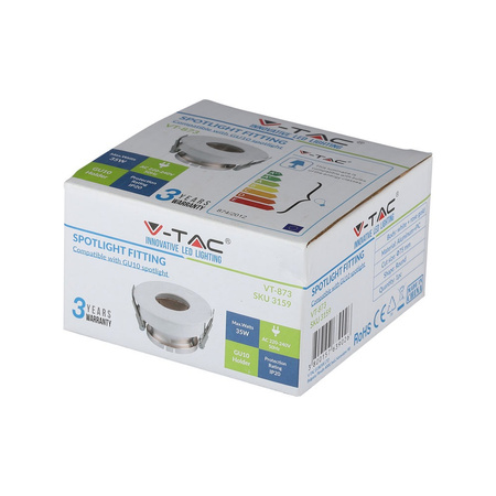 Oprawa Sufitowa Podtynkowa Oczko GU10 Okrągła Biała/Różowe złoto Rose Gold VT-873 V-TAC