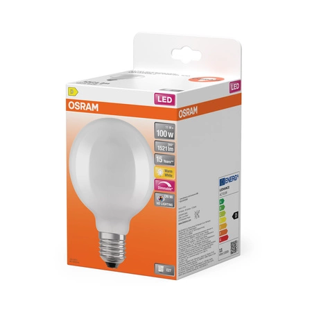 Żarówka LED G95 Kula E27 11W = 100W 1521lm 2700K Ciepła CRI90 300° Filament Ściemnialna SUPERSTAR PLUS CLASSIC Osram