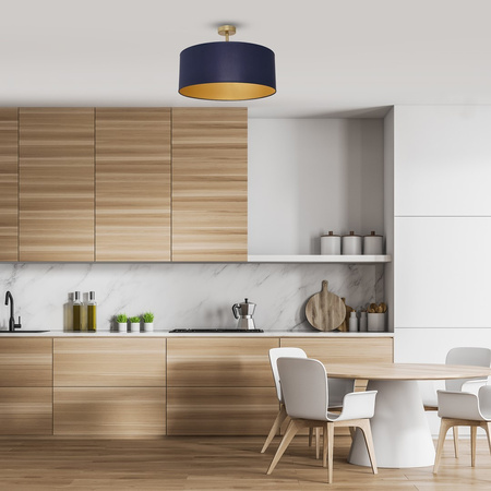 Lampa Sufitowa BEN Granatowa Złota 3xE27 Milagro