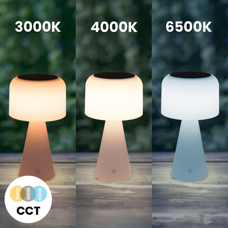 Lampa Solarna Ogrodowa LED Stojąca Lampka Stołowa USB-C 3 barwy Ściemnialna