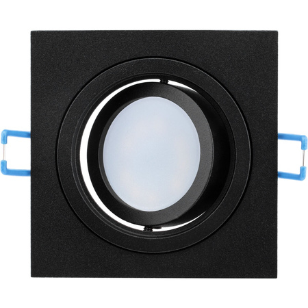 Oprawa HALOGENOWA Podtynkowa Ruchoma GU10 MR16 Kwadrat Czarna CASSIO LUMILED + Żarówka LED GU10 6W = 60W 580lm Neutralna