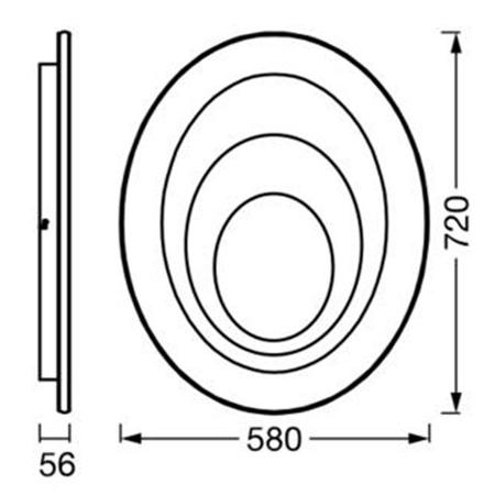 Plafon LED Lampa Sufitowa Natynkowa 63W 3800lm 3000K Ciepła Biała Orbis Spiral Oval Osram