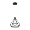 Lampa wisząca sufitowa TRIANGOLO 1x E27 Czarno-biała Metal + tkanina Milagro