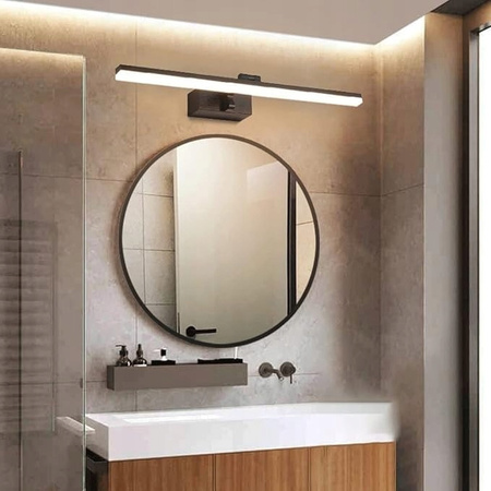 Kinkiet LED Lampa Ścienna Nad Lustro 12W 600lm 4000K 116° Czarny 50cm Lappa Masterled