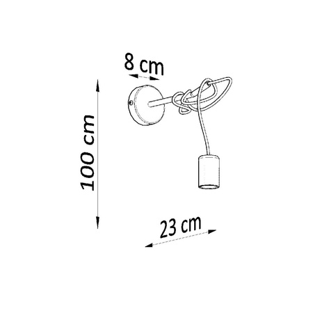 Lampa Ścienna Kinkiet E27 Nieregularna Czarna Industrialna Edison Sollux