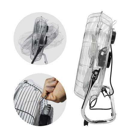 Cyrkulator powietrza podłogowy WENTYLATOR WIATRAK 60cm 100W Srebrny VIENTO KOBI