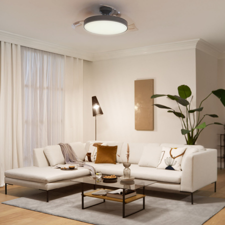 Lampa Sufitowa Plafon z Wentylatorem LED 28+35W 4500lm 2700-5500K Nikiel Atlas Philips