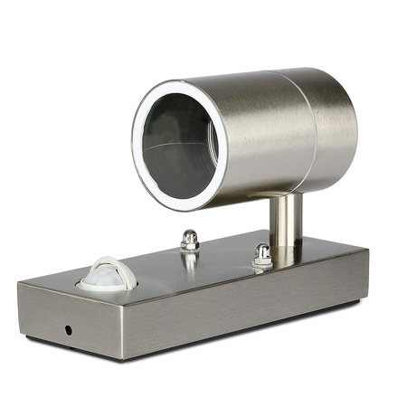 Lampa Ogrodowa Oprawa Elewacyjna Kinkiet GU10 IP44 Z czujnikiem ruchu Srebrny VT-7621 V-TAC