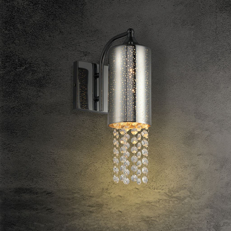 Kinkiet lampa ścienna MOONLIGHT 1x E14 MILAGRO glamour chrom metal szkło