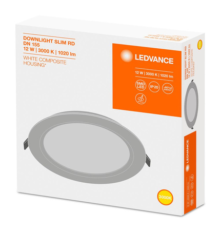 Panel LED Podtynkowy wpuszczany 12W 3000K DOWNLIGHT Slim DN155 LEDVANCE okrągły